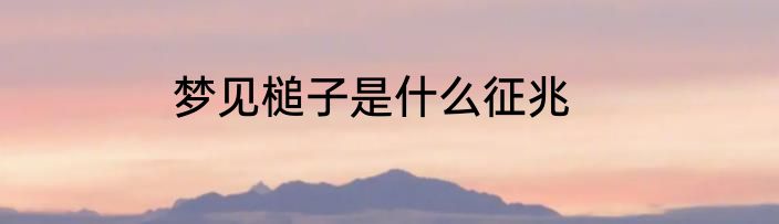 梦见槌子是什么征兆