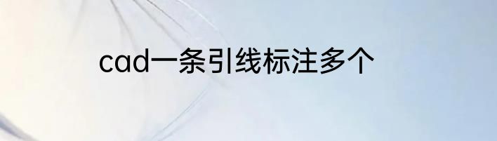 cad一条引线标注多个