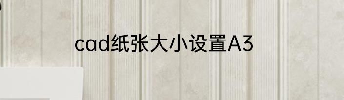 cad纸张大小设置A3