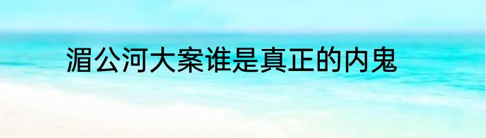 湄公河大案谁是真正的内鬼