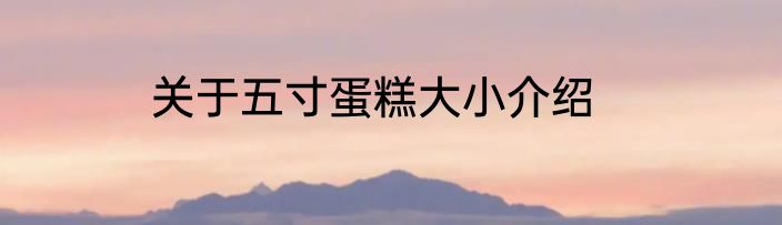 关于五寸蛋糕大小介绍