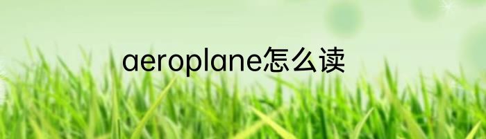 aeroplane怎么读