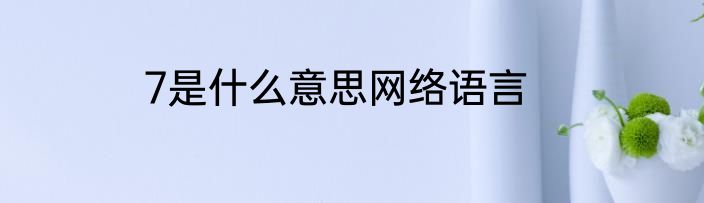 7是什么意思网络语言