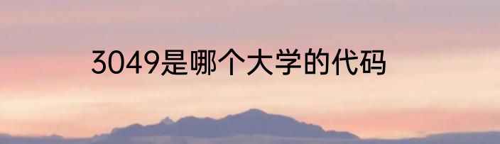 3049是哪个大学的代码