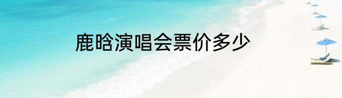 鹿晗演唱会票价多少