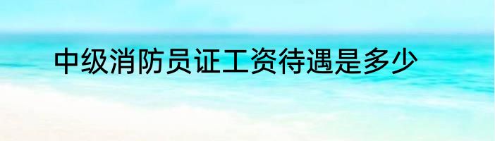 中级消防员证工资待遇是多少