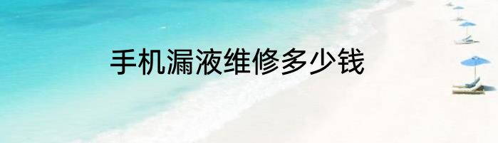 手机漏液维修多少钱