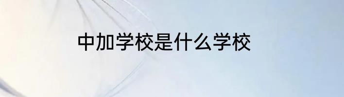 中加学校是什么学校