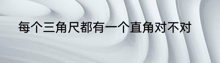 每个三角尺都有一个直角对不对