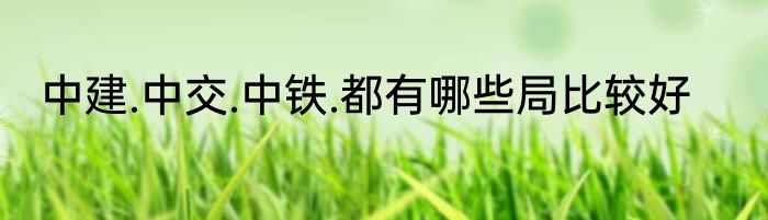 中建.中交.中铁.都有哪些局比较好