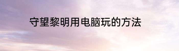 守望黎明用电脑玩的方法