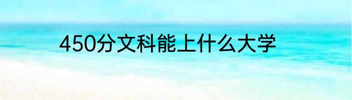 450分文科能上什么大学