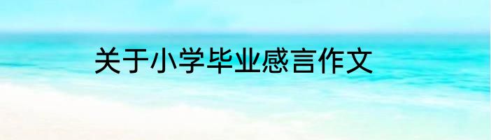 关于小学毕业感言作文