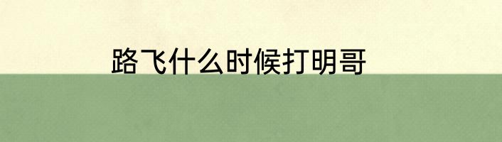 路飞什么时候打明哥