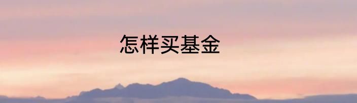 怎样买基金