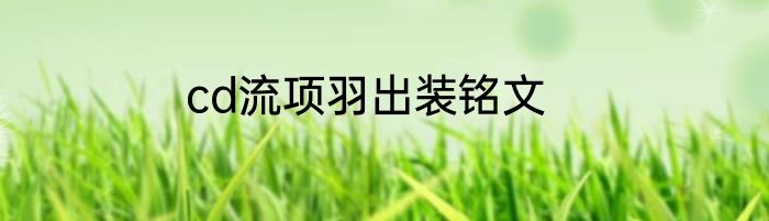 cd流项羽出装铭文