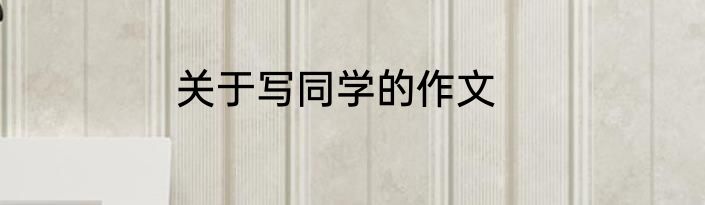 关于写同学的作文