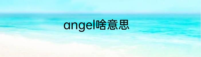 angel啥意思