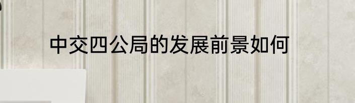 中交四公局的发展前景如何