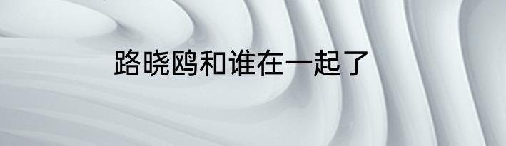 路晓鸥和谁在一起了