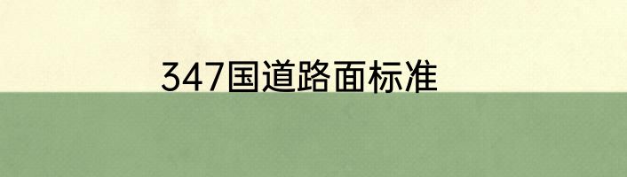 347国道路面标准
