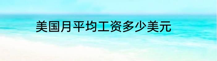美国月平均工资多少美元