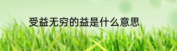 受益无穷的益是什么意思