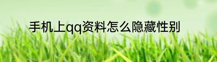 手机上qq资料怎么隐藏性别