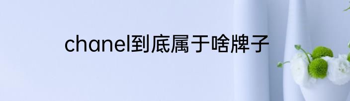 chanel到底属于啥牌子