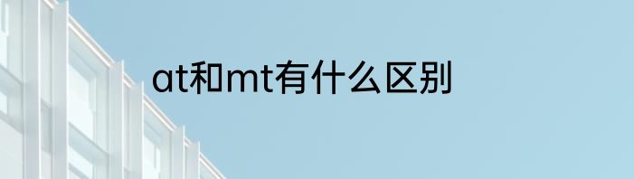 at和mt有什么区别