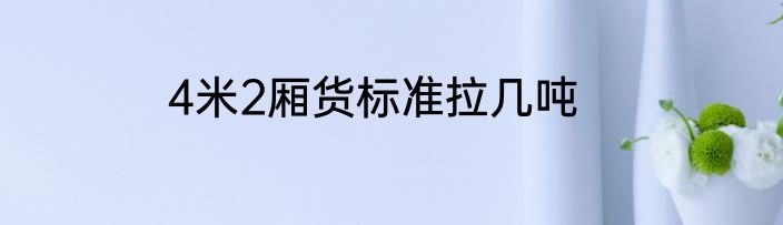 4米2厢货标准拉几吨