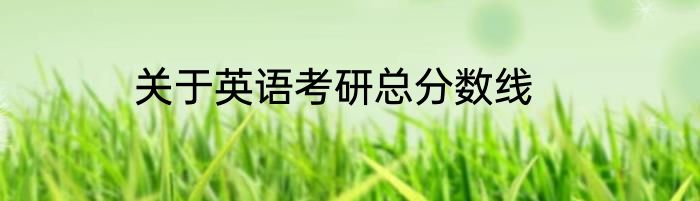 关于英语考研总分数线