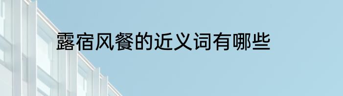露宿风餐的近义词有哪些