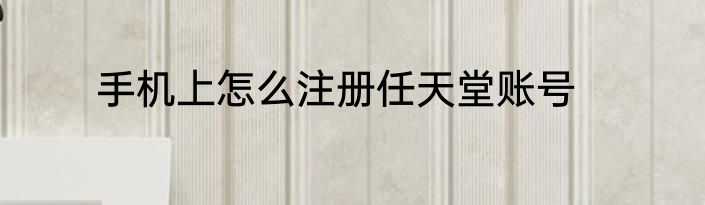 手机上怎么注册任天堂账号