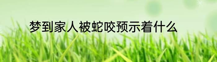梦到家人被蛇咬预示着什么