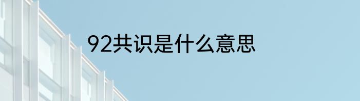 92共识是什么意思
