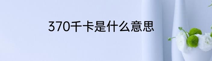 370千卡是什么意思
