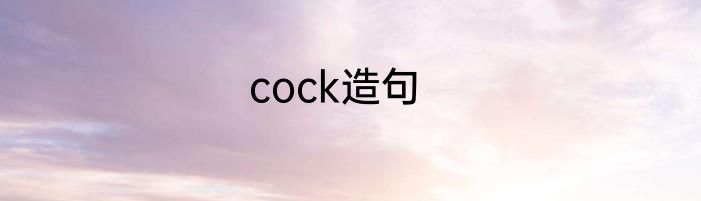 cock造句