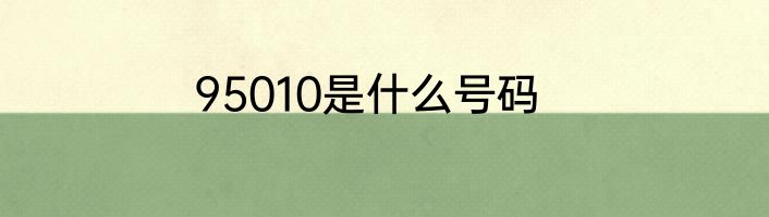 95010是什么号码