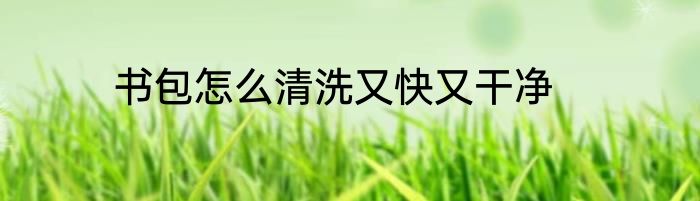 书包怎么清洗又快又干净
