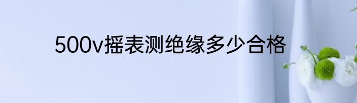 500v摇表测绝缘多少合格