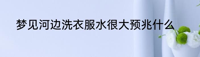 梦见河边洗衣服水很大预兆什么