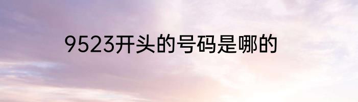 9523开头的号码是哪的