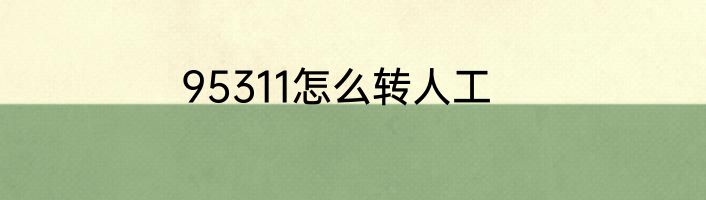 95311怎么转人工