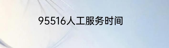 95516人工服务时间
