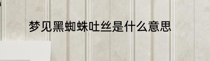 梦见黑蜘蛛吐丝是什么意思
