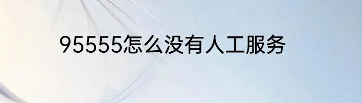 95555怎么没有人工服务