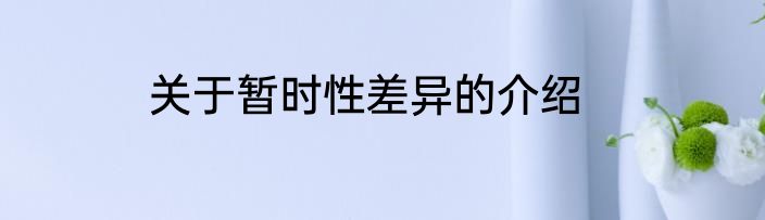 关于暂时性差异的介绍