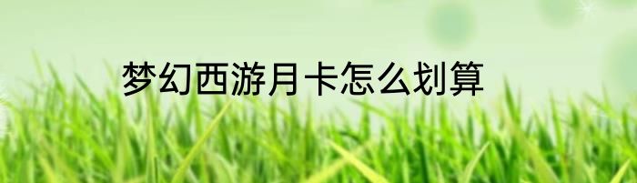 梦幻西游月卡怎么划算