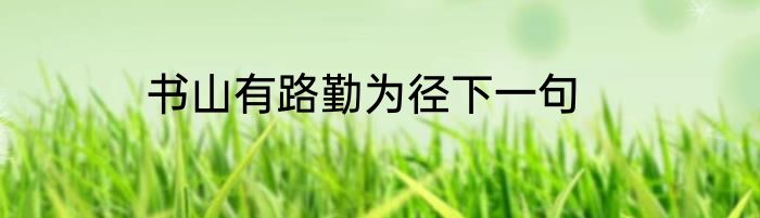 书山有路勤为径下一句